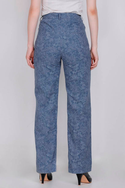 Blue Printed Trouser