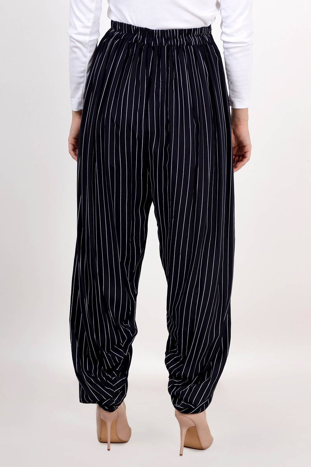 Blue Pin Stripe Dhoti Pants