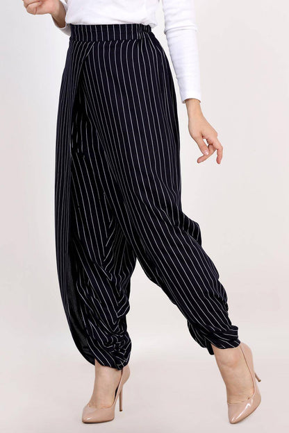 Blue Pin Stripe Dhoti Pants