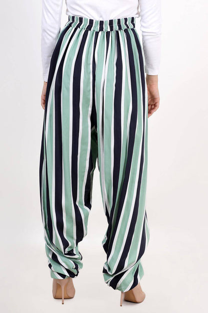 Cowl Stripe Dhoti Pants