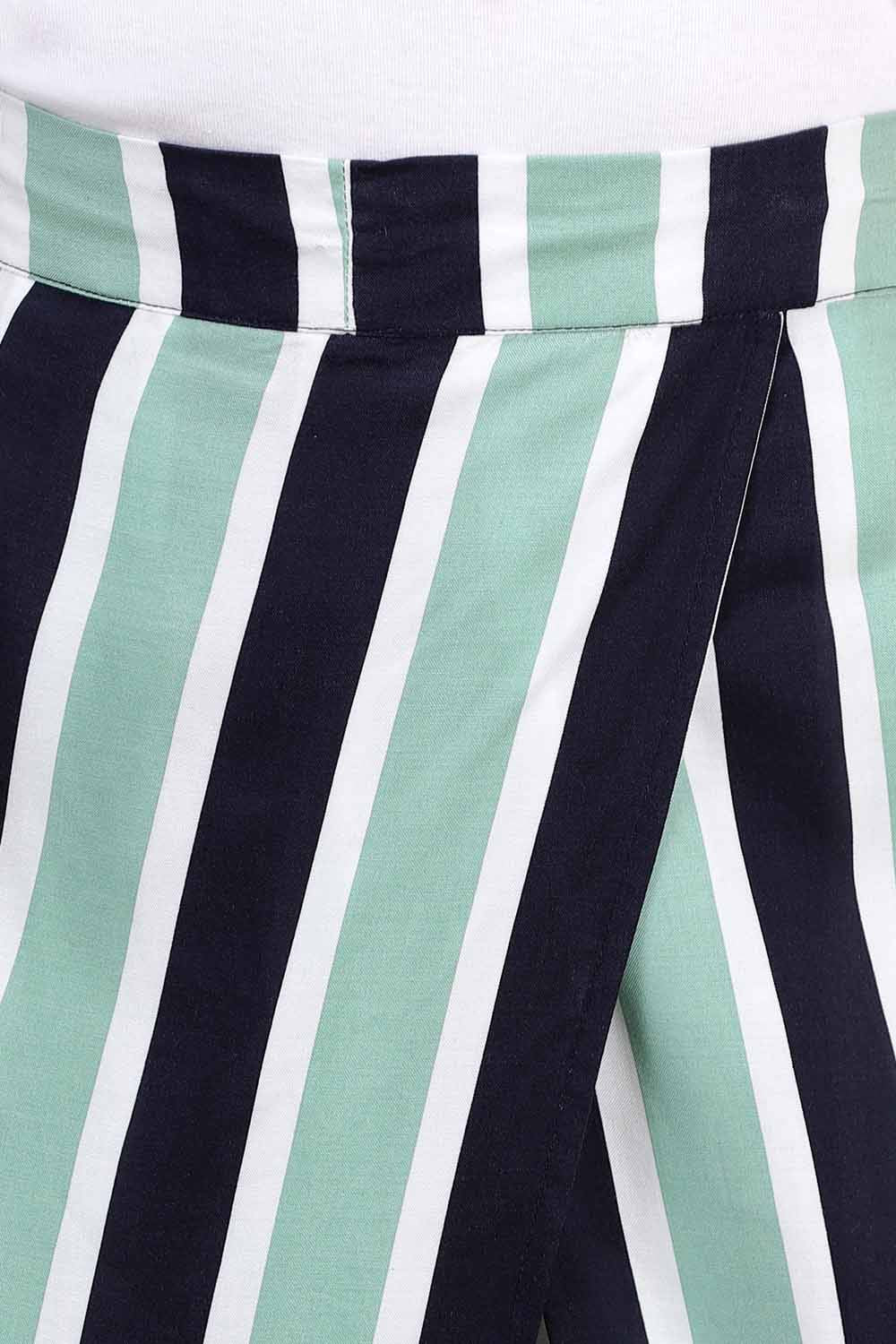 Cowl Stripe Dhoti Pants