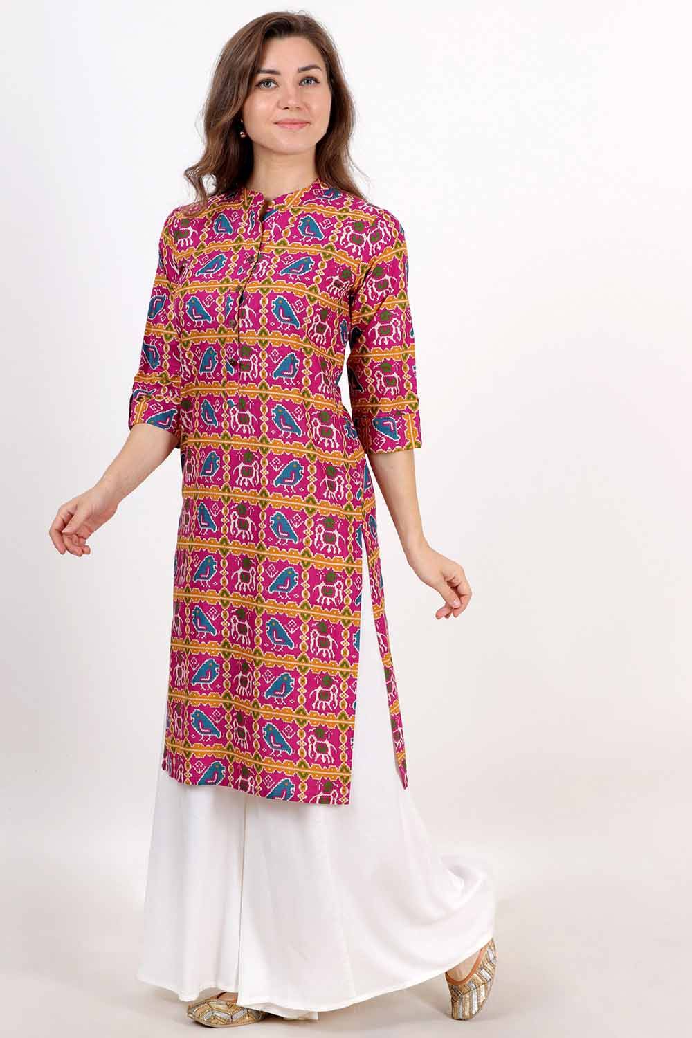 Purple Patola Motif Kurta