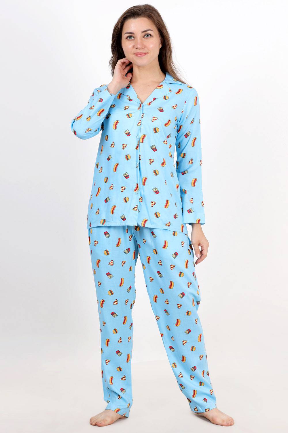 Plus Size Food Print Night Suit Set