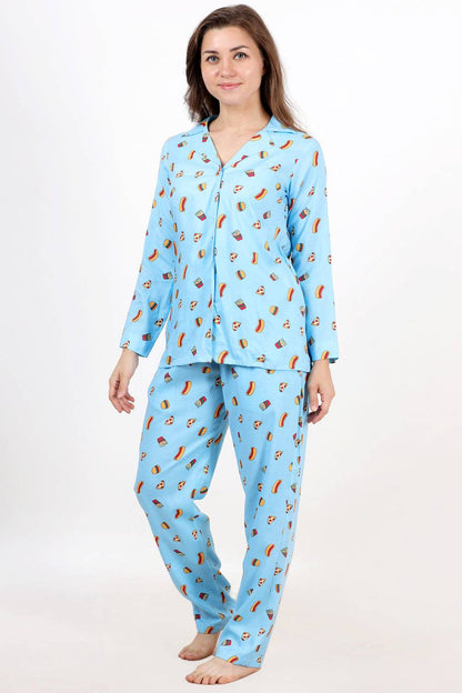 Plus Size Food Print Night Suit Set