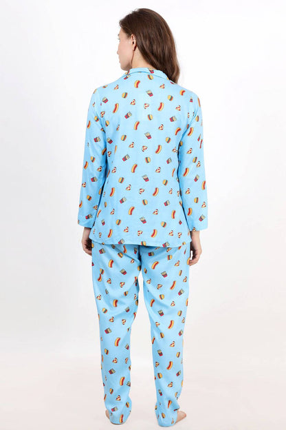 Plus Size Food Print Night Suit Set