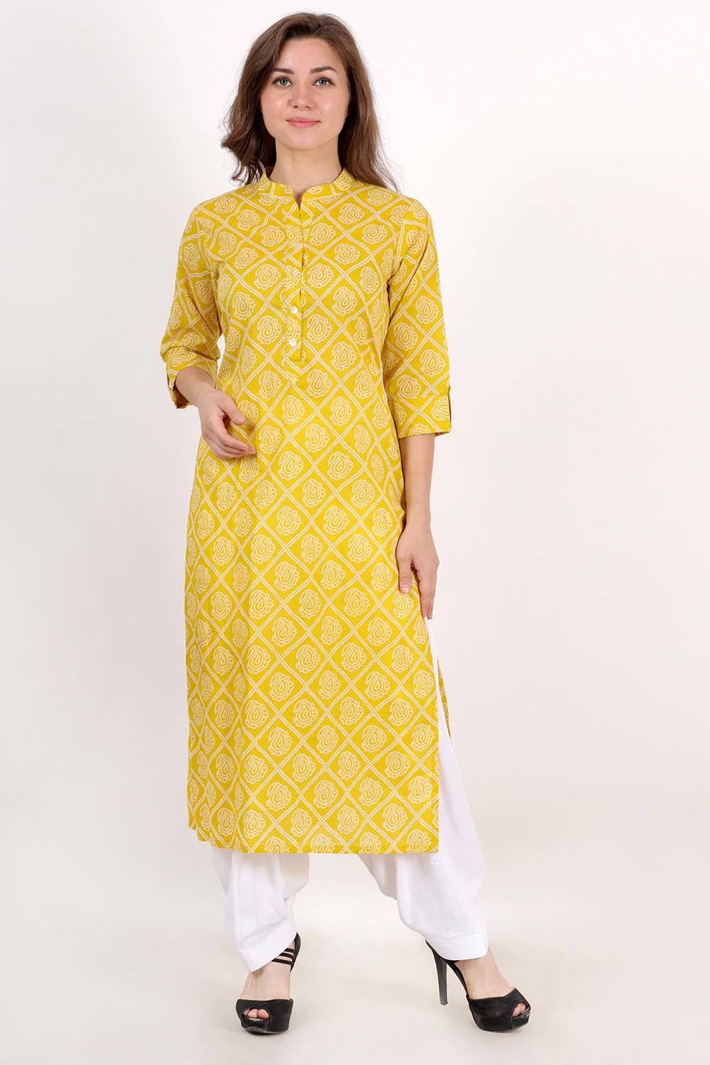 Yellow Bandhani Kurta