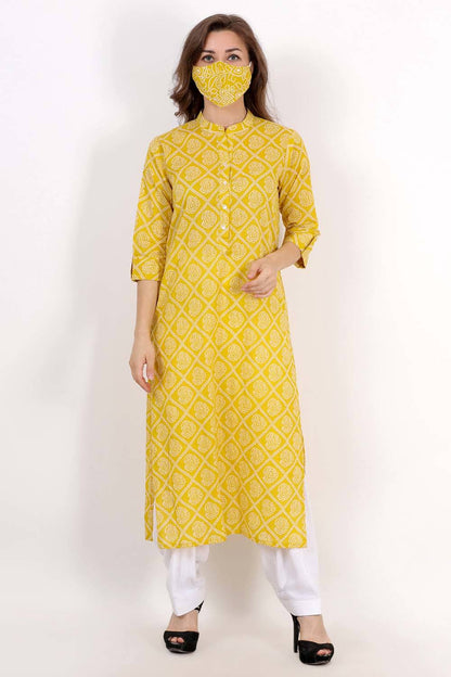 Yellow Bandhani Kurta