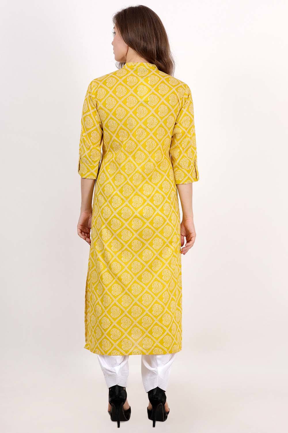 Yellow Bandhani Kurta