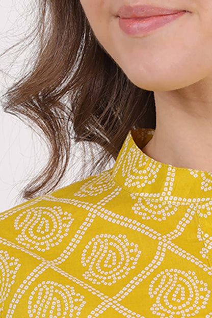 Yellow Bandhani Kurta