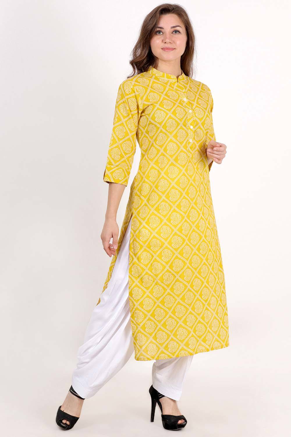 Yellow Bandhani Kurta