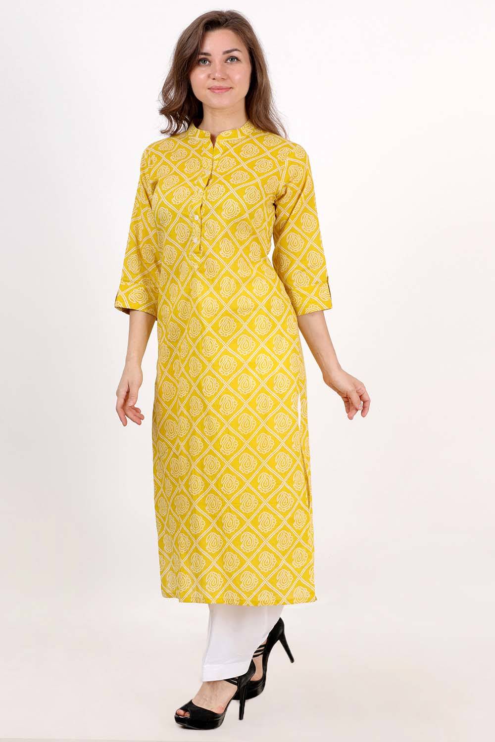 Yellow Bandhani Kurta