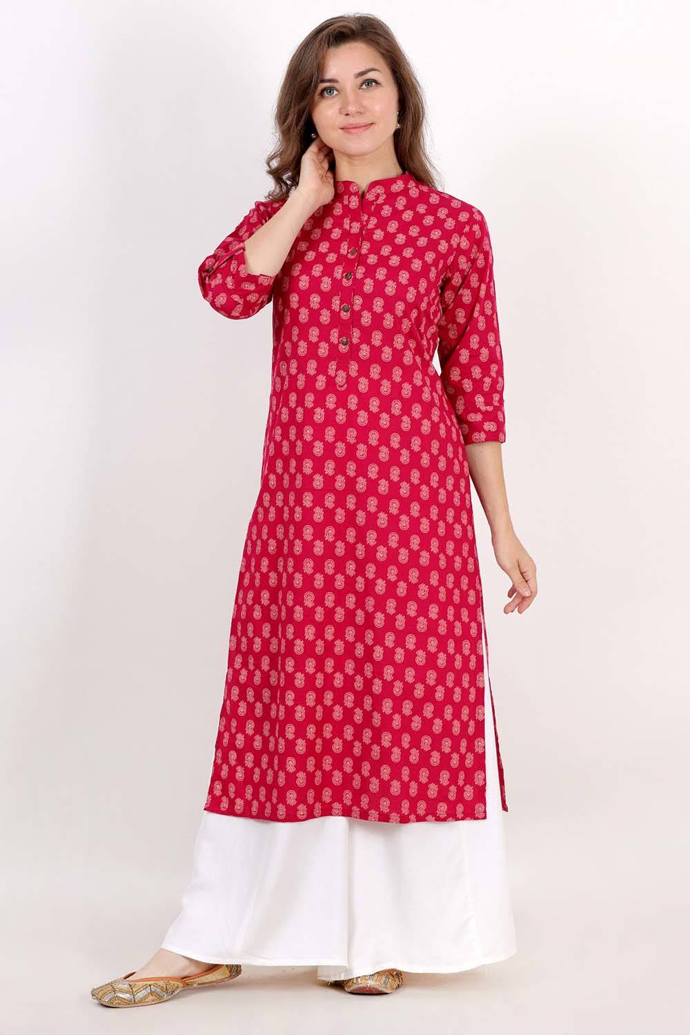 Pink Printed Kurta