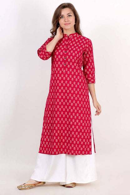 Pink Printed Kurta