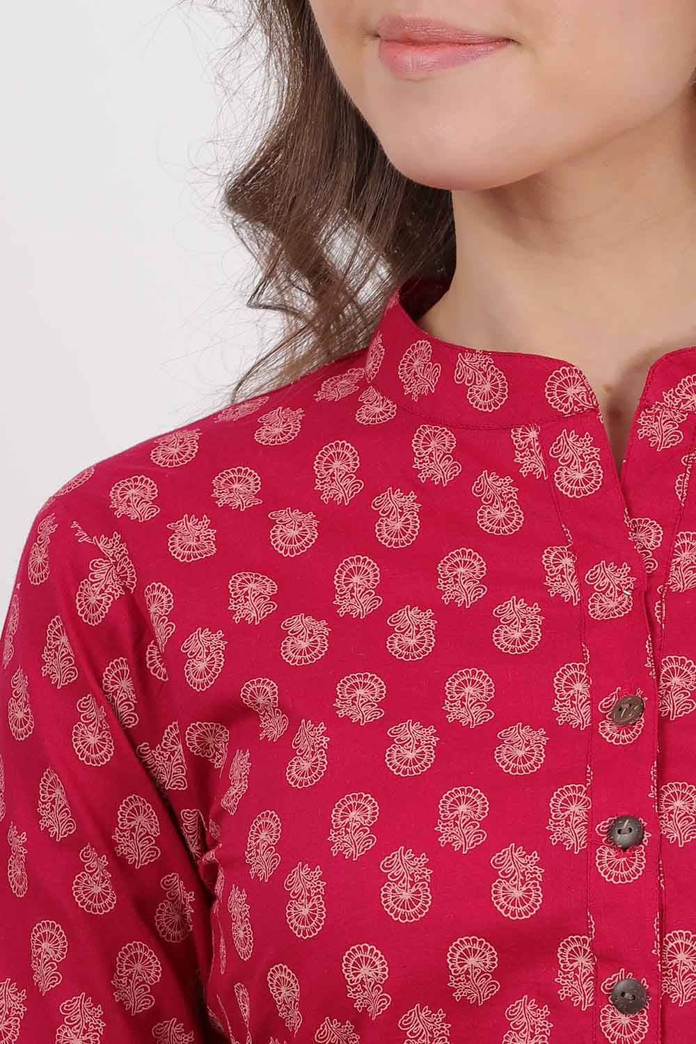 Pink Printed Kurta