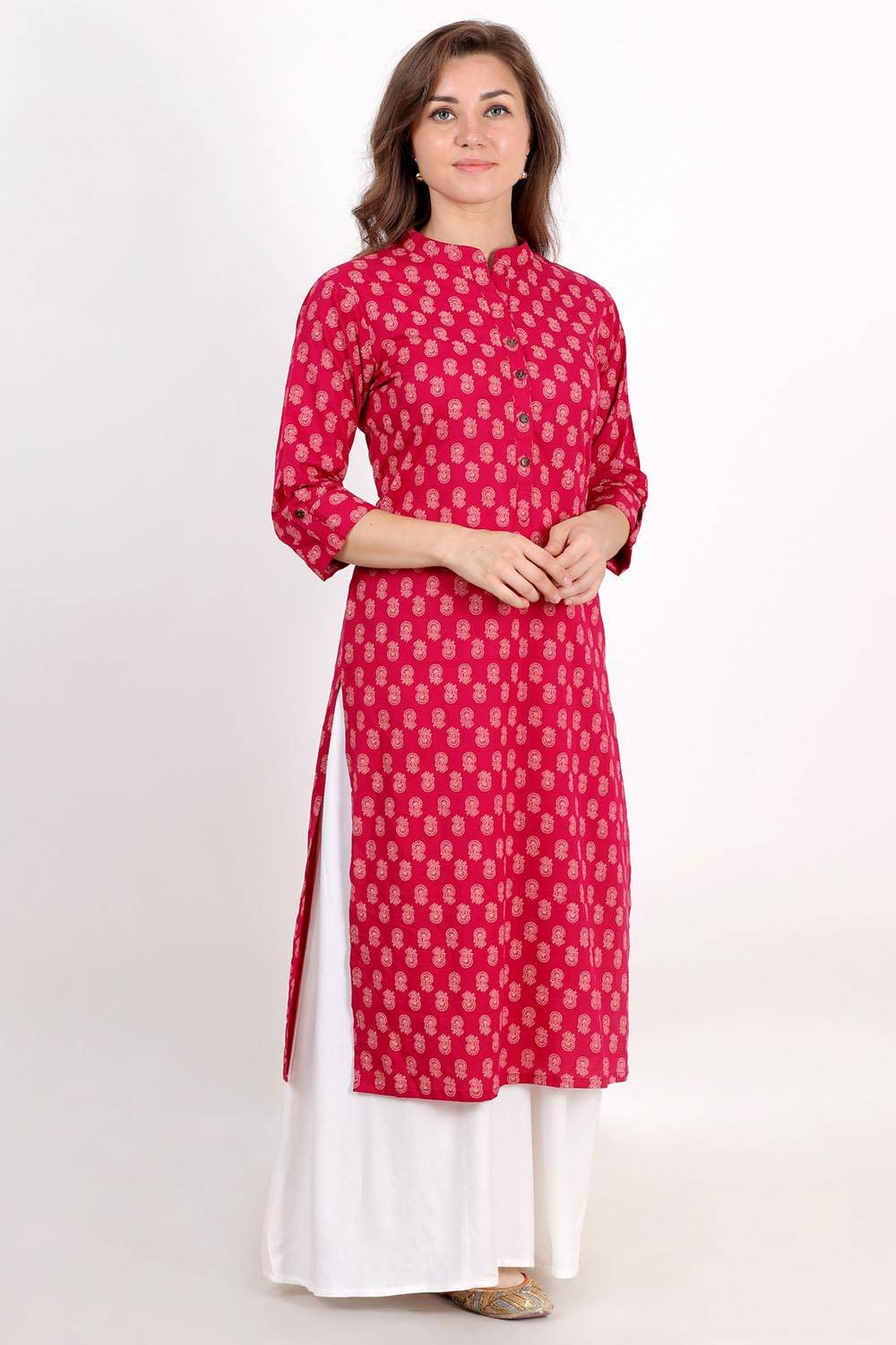 Pink Printed Kurta