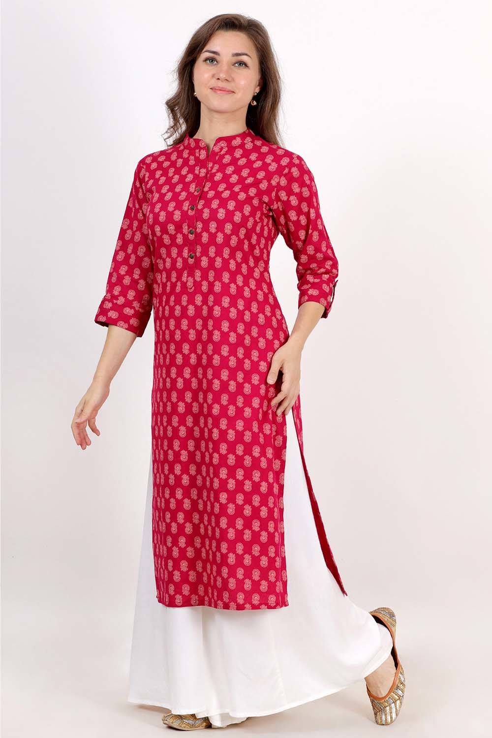 Pink Printed Kurta