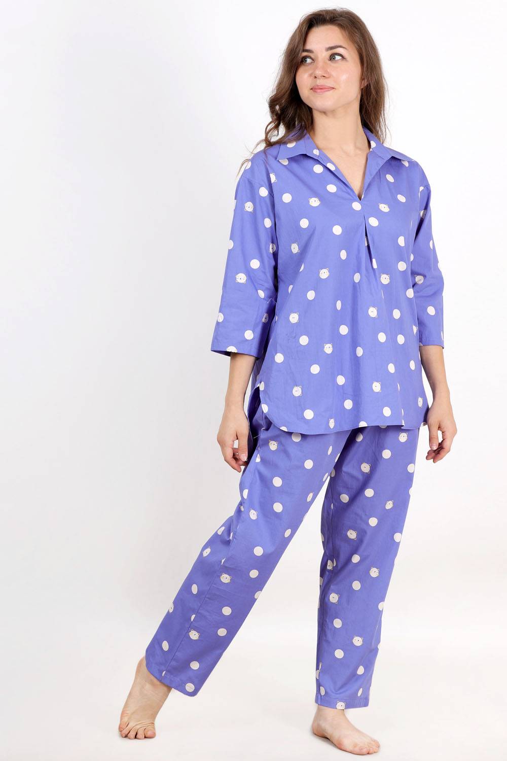 Plus Size Funky Print Top &amp; Pyjama Set