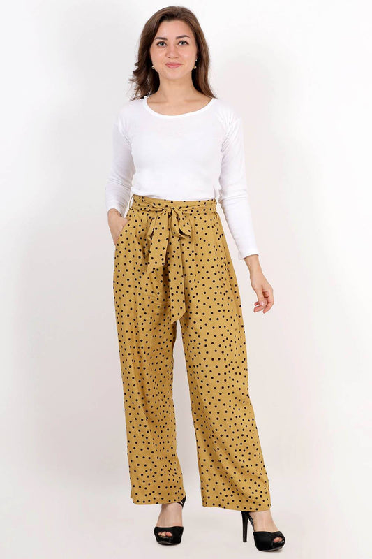 Polka Dot Pleated Trouser with Belt