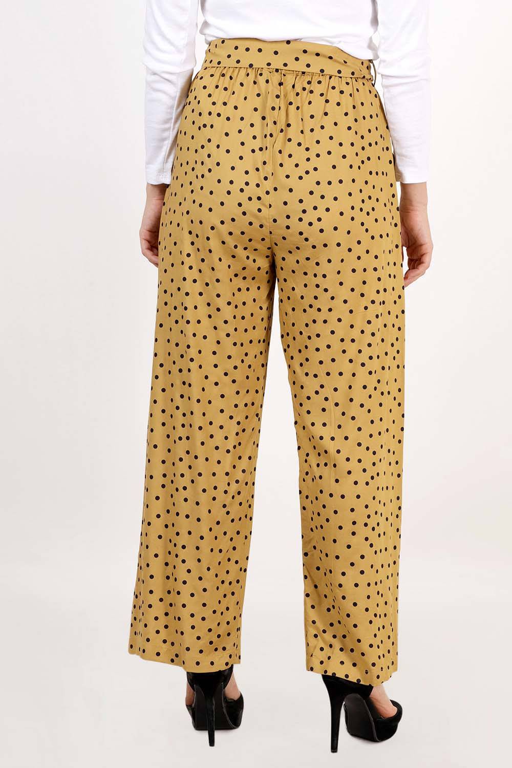 Polka Dot Pleated Trouser with Belt