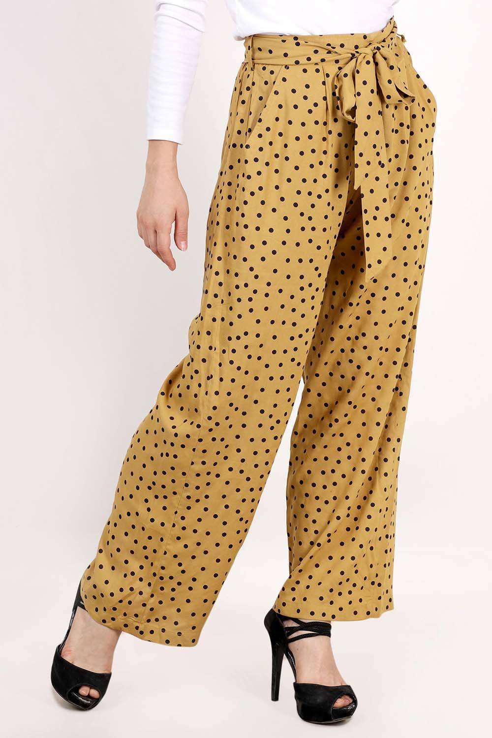 Polka Dot Pleated Trouser with Belt