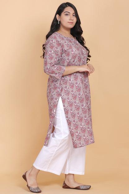 Motifs Printed Cotton Kurta