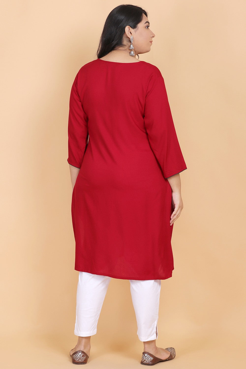 Maroon Embroidery Kurti