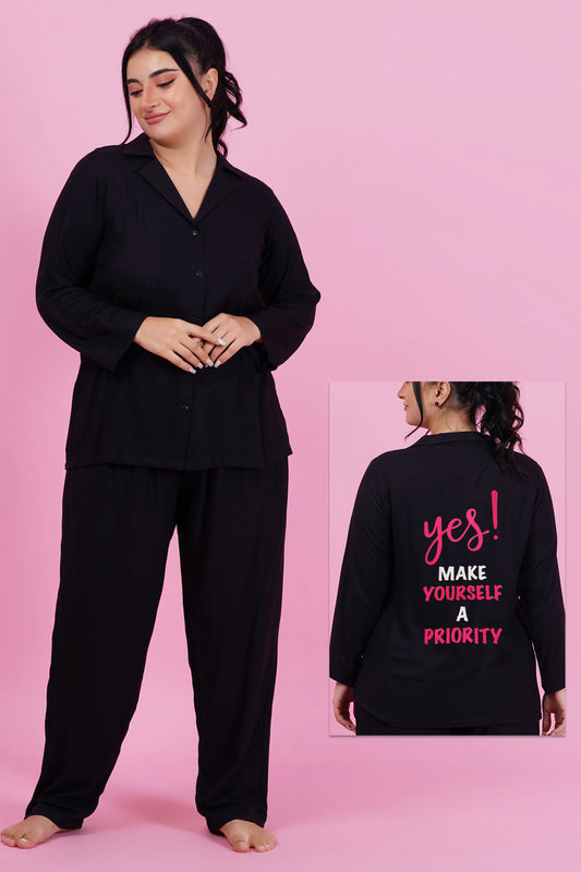 Yes! Embroidery Night Suit Set