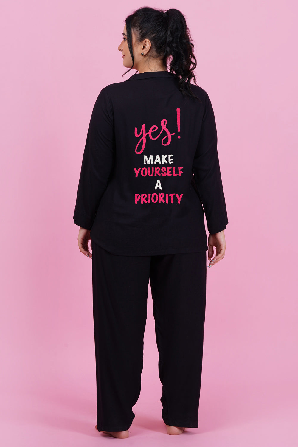 Yes! Embroidery Night Suit Set