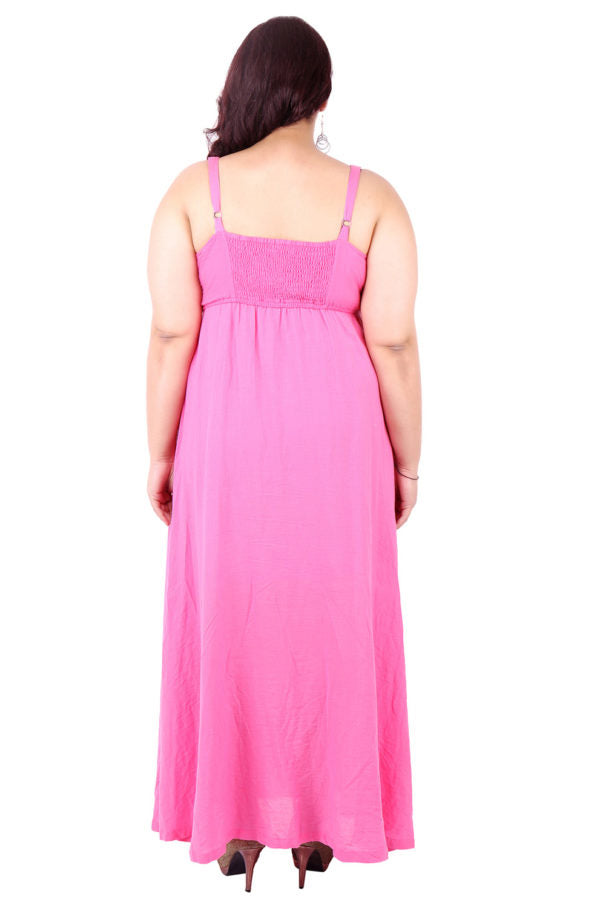 Plus Size Pink Long Beachwear Gown