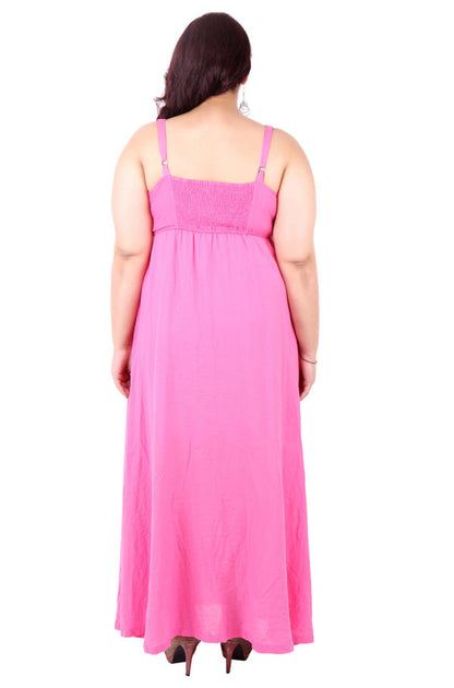 Plus Size Pink Long Beachwear Gown