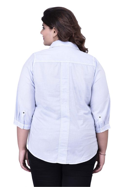 Light Blue Cotton Full Sleeves Shirt