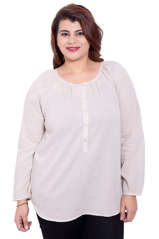 Brawn Cream Stripped Full Sleeve Top