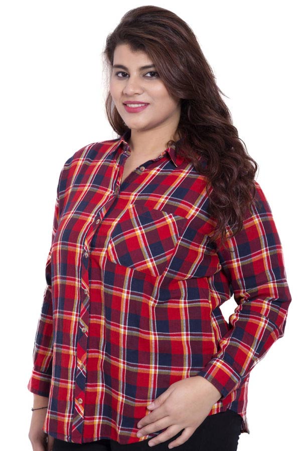 Red Blue Checkered Shirt