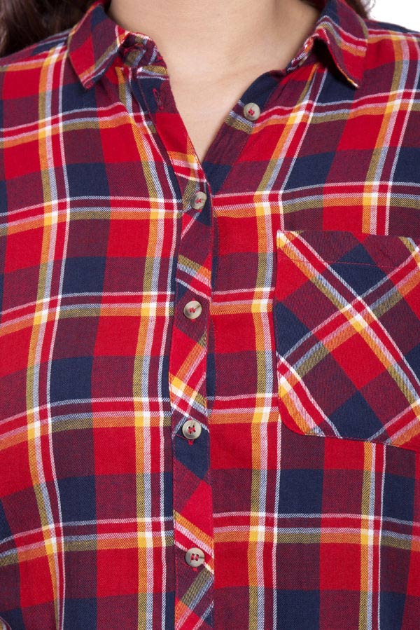 Red Blue Checkered Shirt