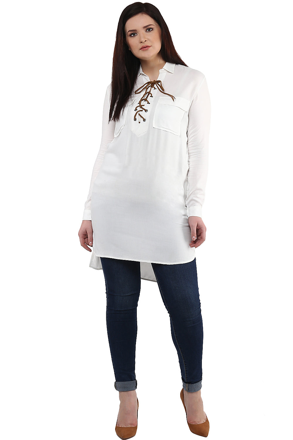 White High-Low Tunic