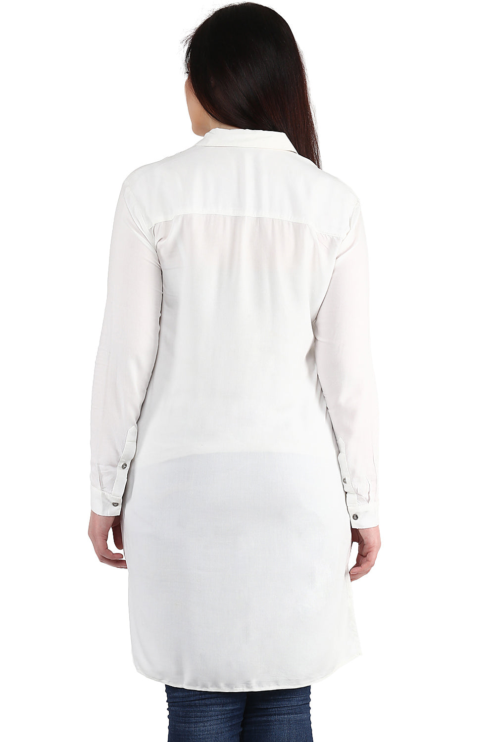 White High-Low Tunic