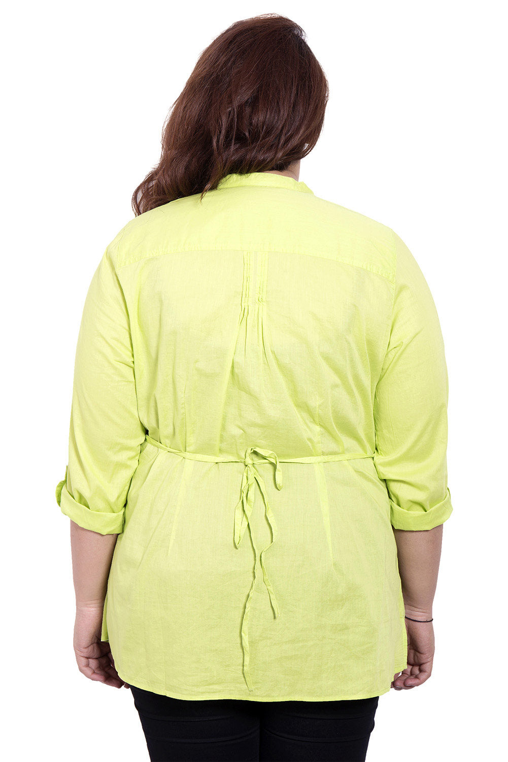 Plus Size Light Green Full Sleeve Tunic