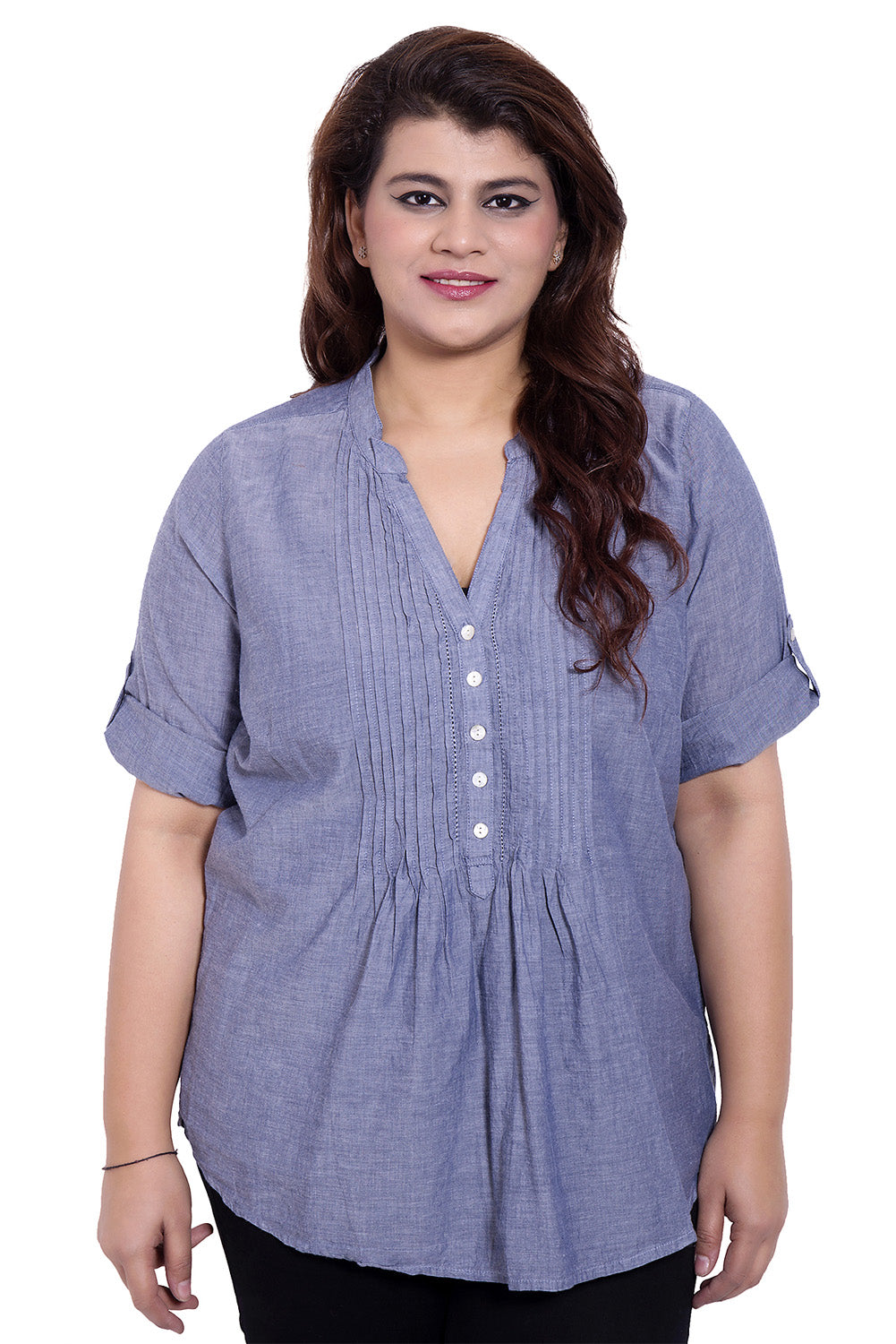 Blue Linen Top