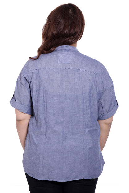 Blue Linen Top