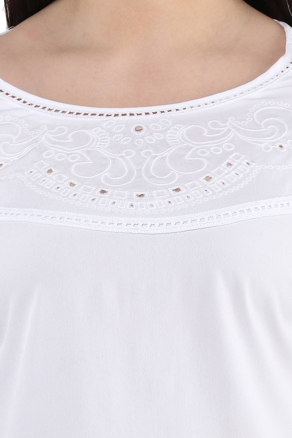 White Embroidered Top