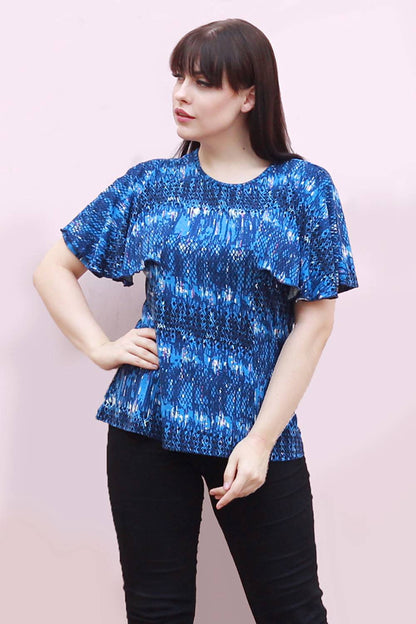 Blue Ruffle Top