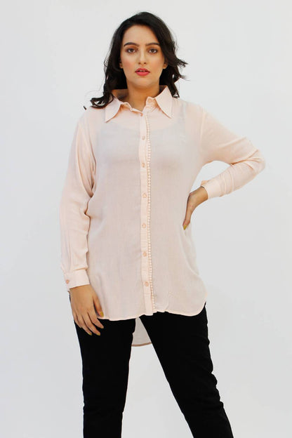 Blush Pink Long Shirt for Women