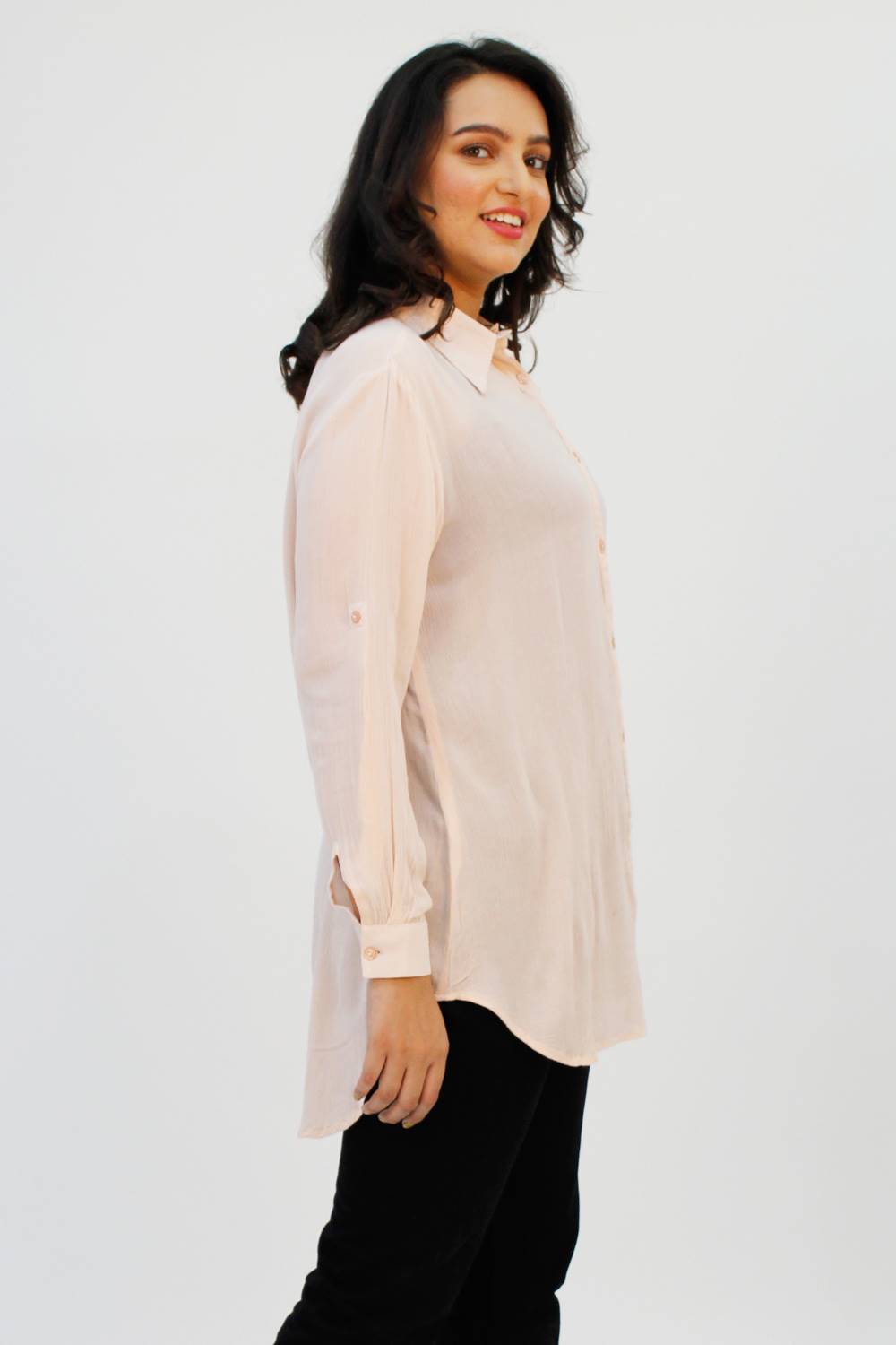 Blush Pink Long Shirt for Women