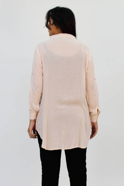 Blush Pink Long Shirt for Women