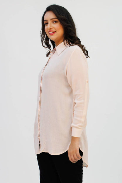 Blush Pink Long Shirt for Women