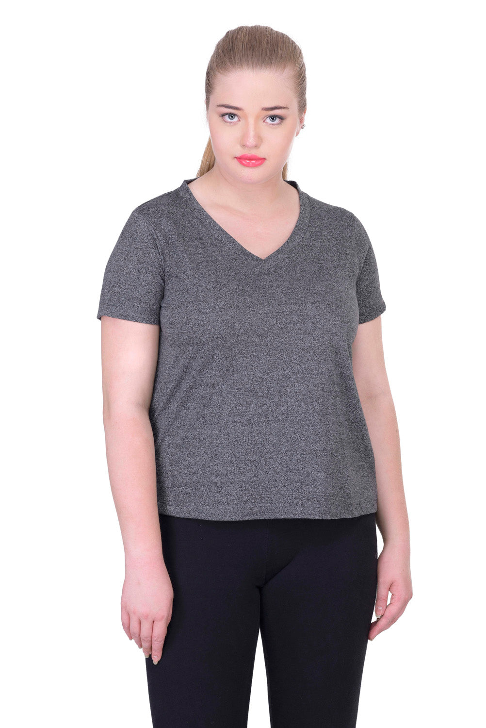 Cotton Black V-Neck Tee