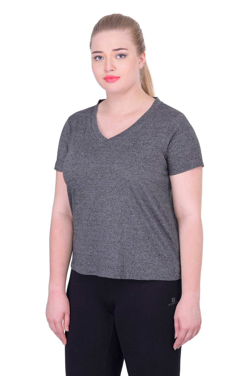 Cotton Black V-Neck Tee