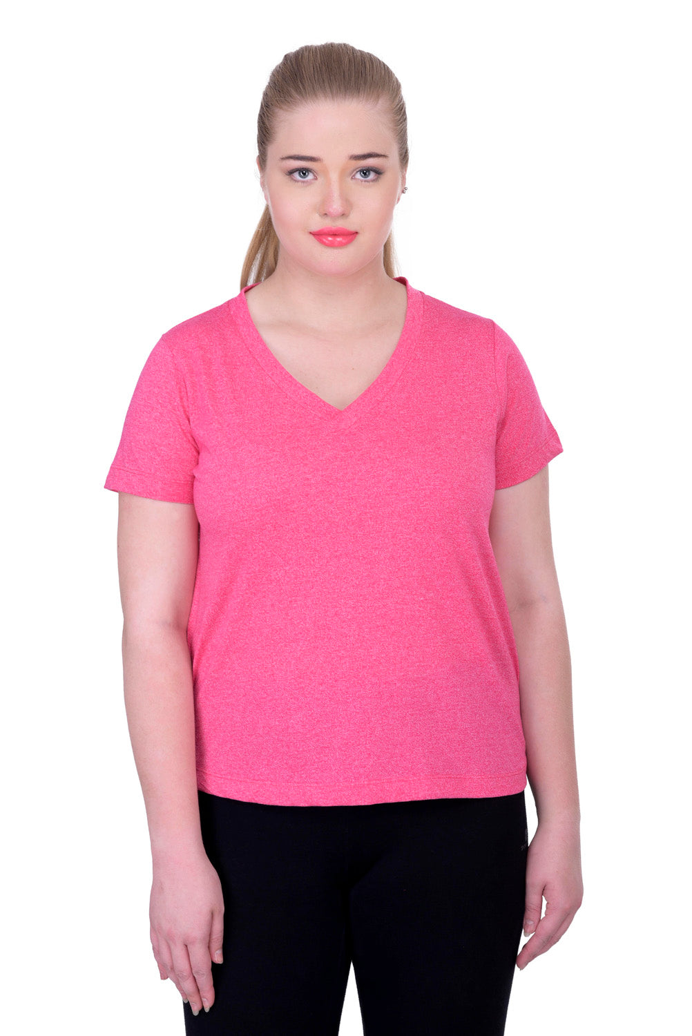 Cotton Pink V-Neck Tee