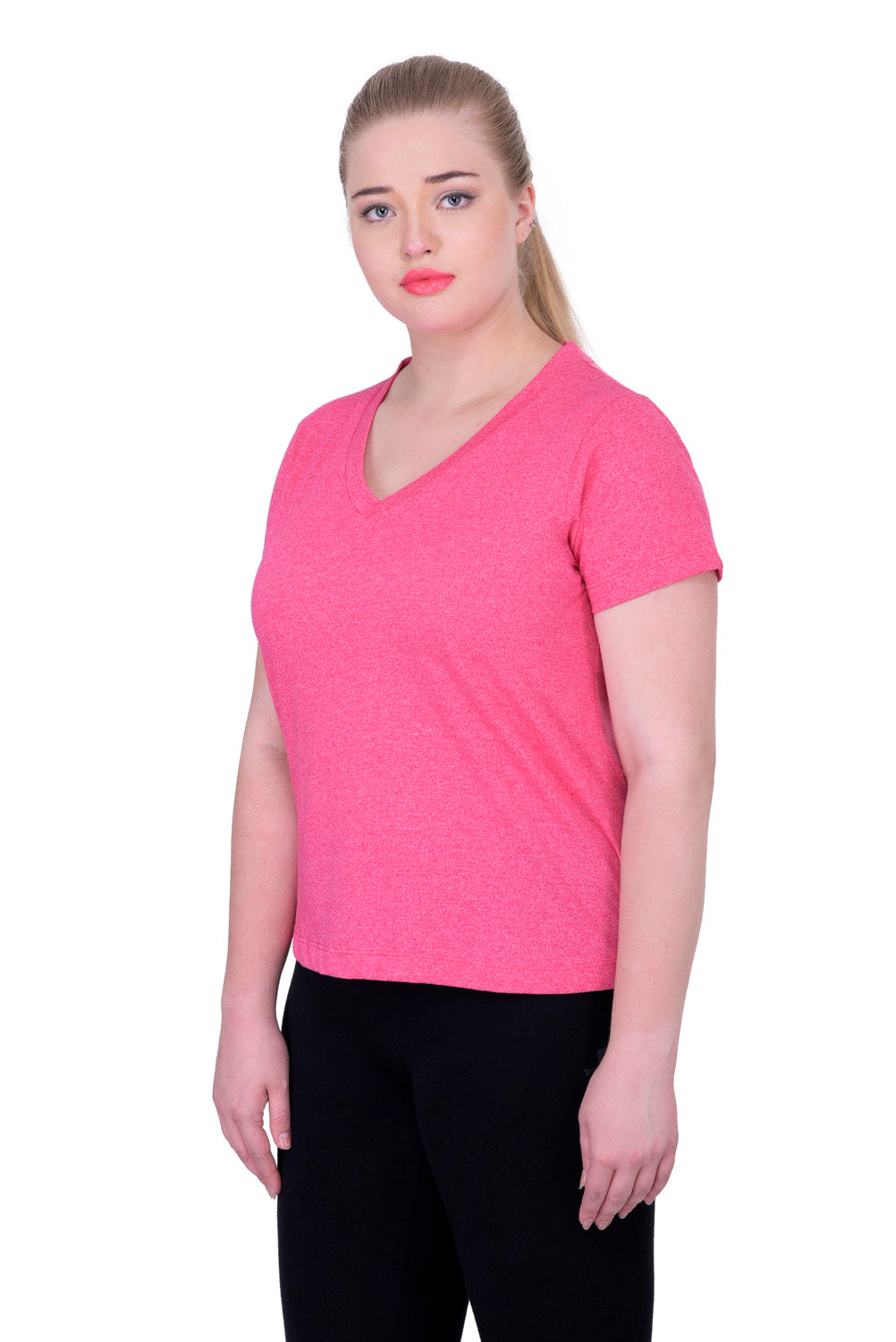 Cotton Pink V-Neck Tee