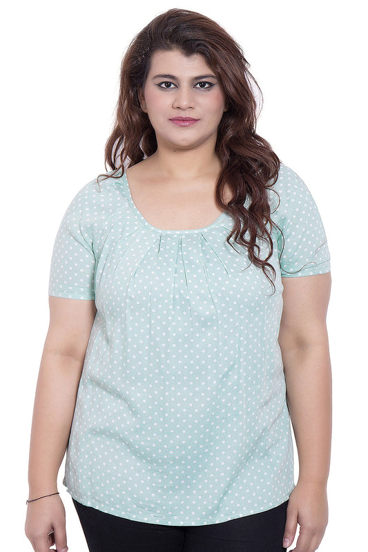 Polka Dot Pastel Green Top